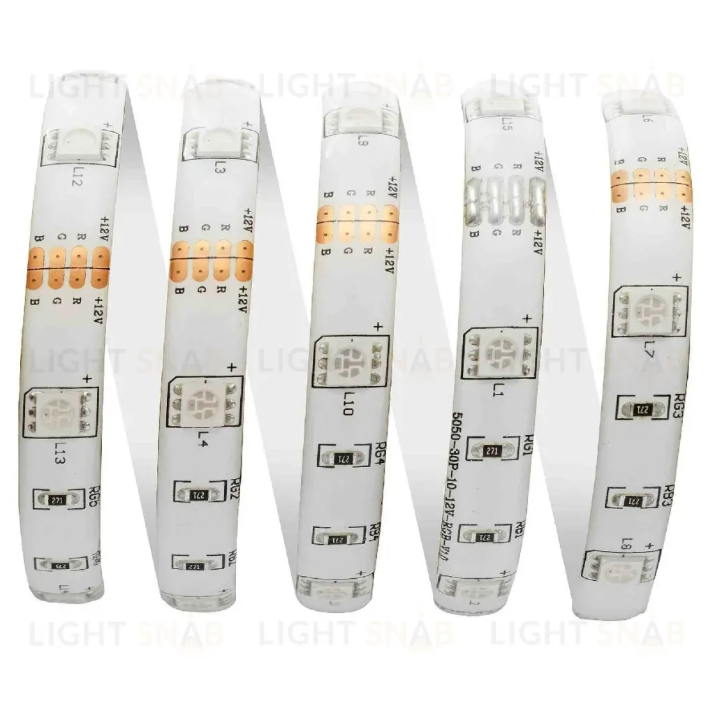 Светодиодная влагозащищенная лента Apeyron 12В 5050 7,2Вт/м RGB 5м IP65 00-41 00-41