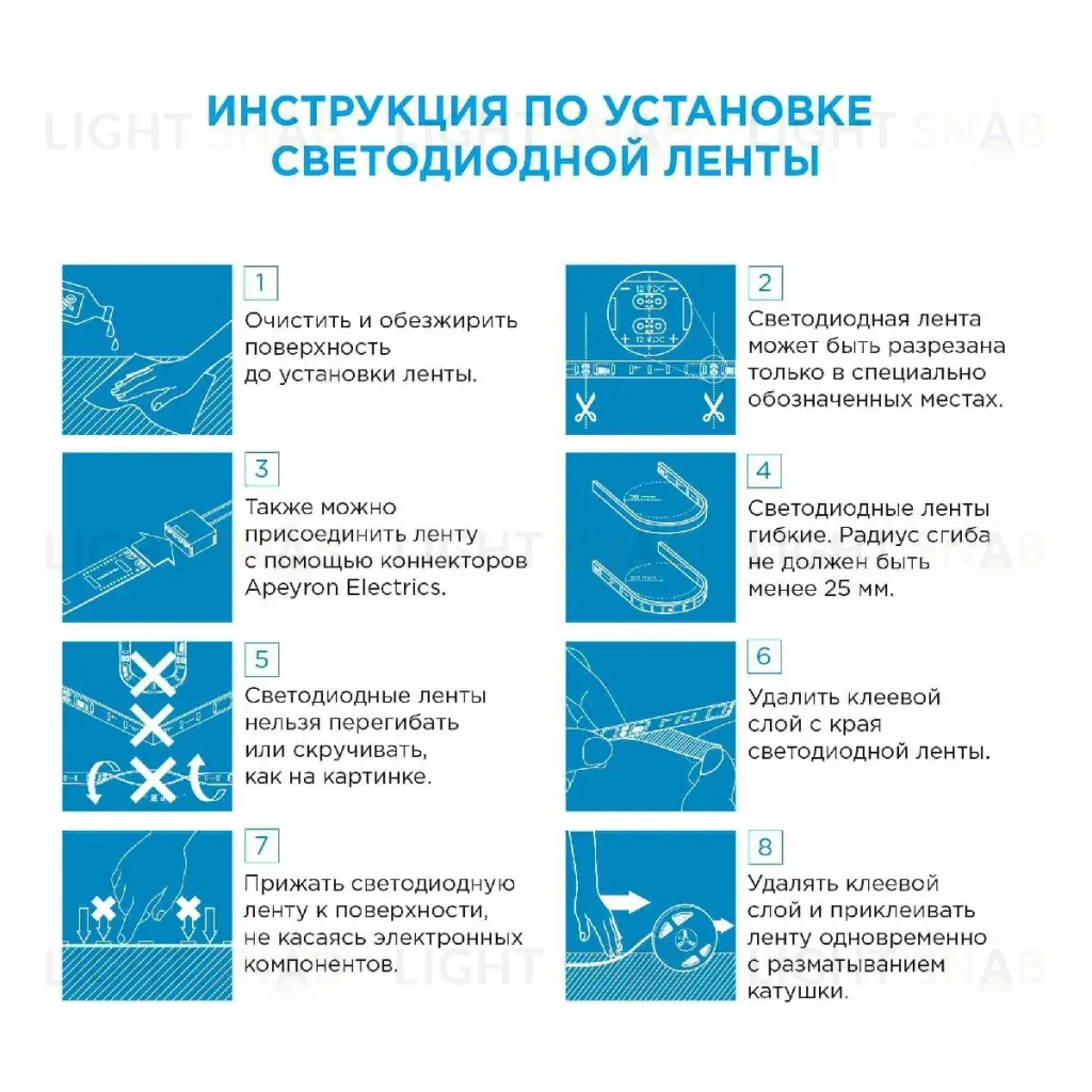 Светодиодная влагозащищенная лента Apeyron 12В 5050 7,2Вт/м RGB 5м IP65 00-41 00-41