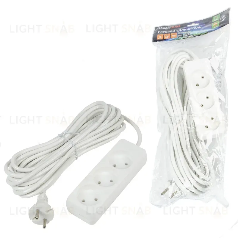 Удлинитель бытовой Uniel Ultra S-CU3-10 WHITE UL-00009980 S-CU3-10 WHITE