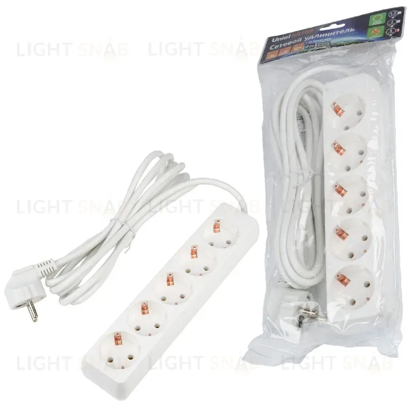 Удлинитель бытовой Uniel Ultra S-GCU5-3 WHITE UL-00010008 S-GCU5-3 WHITE