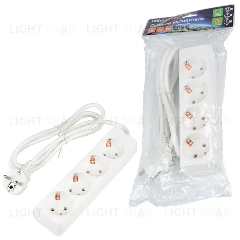 Удлинитель бытовой Uniel Ultra S-GCU4-1,5 WHITE UL-00010005 S-GCU4-1,5 WHITE