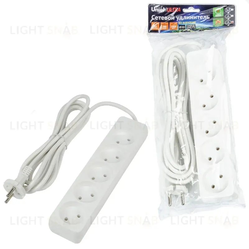 Удлинитель бытовой Uniel Ultra S-CU5-3 WHITE UL-00009990 S-CU5-3 WHITE