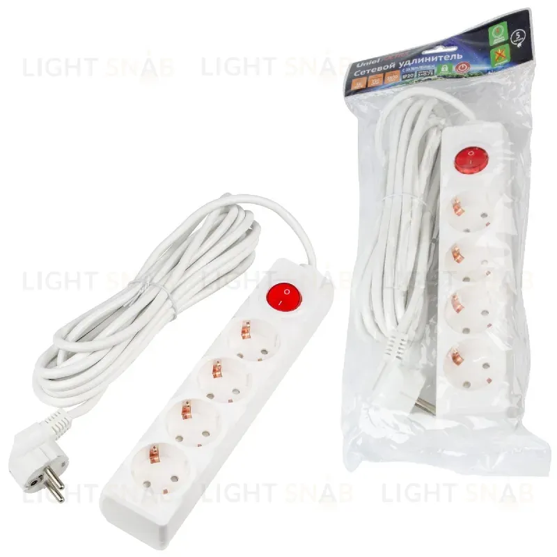 Удлинитель бытовой Uniel Ultra S-GCU4-5B WHITE UL-00010024 S-GCU4-5B WHITE