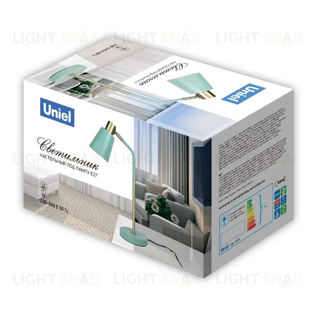 Настольная лампа Uniel UML-B700 E27 GREEN UL-00010154 UML-B700 E27 GREEN