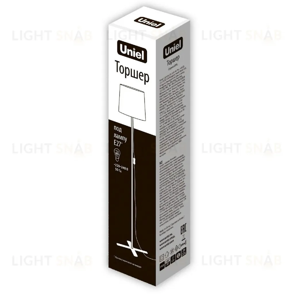 Торшер Uniel UML-T510 E27 BLACK/WHITE UL-00010193 UML-T510 E27 BLACK/WHITE