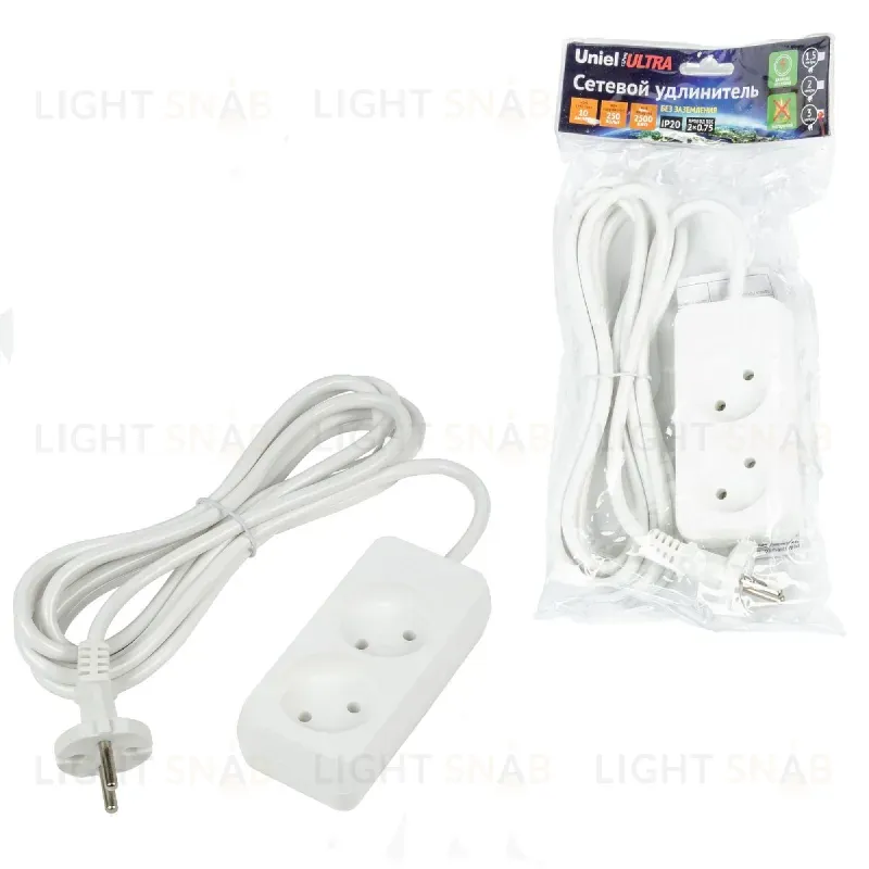 Удлинитель бытовой Uniel Ultra S-CU2-3 WHITE UL-00009977 S-CU2-3 WHITE