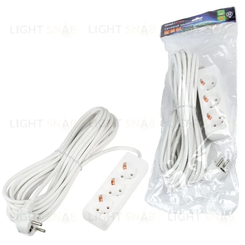 Удлинитель бытовой Uniel Ultra S-GCU3-10 WHITE UL-00010004 S-GCU3-10 WHITE