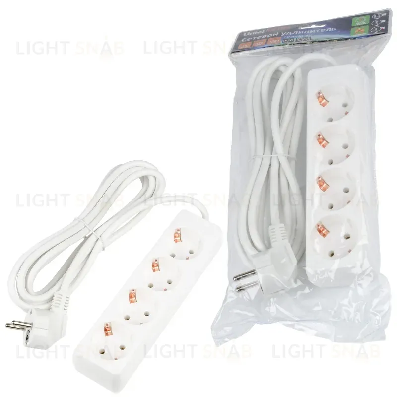 Удлинитель бытовой Uniel Ultra S-GCU4-3 WHITE UL-00010006 S-GCU4-3 WHITE