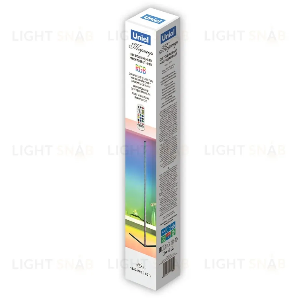Торшер Uniel ULM-T630 10W/RGB/DIM/RC BLACK UL-00010180 ULM-T630 10W/RGB/DIM/RC BLACK