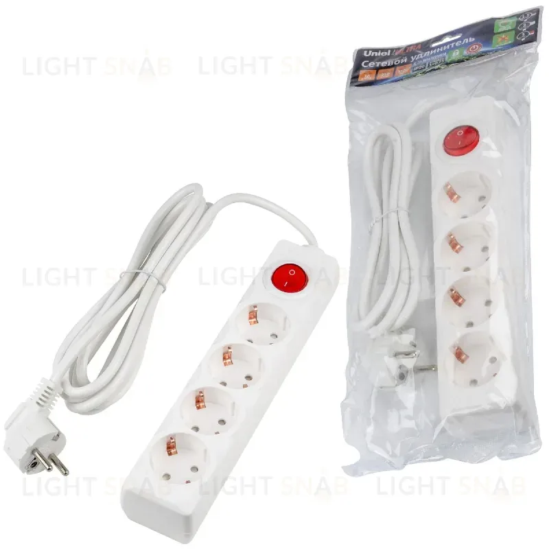 Удлинитель бытовой Uniel Ultra S-GCU4-3B WHITE UL-00010022 S-GCU4-3B WHITE