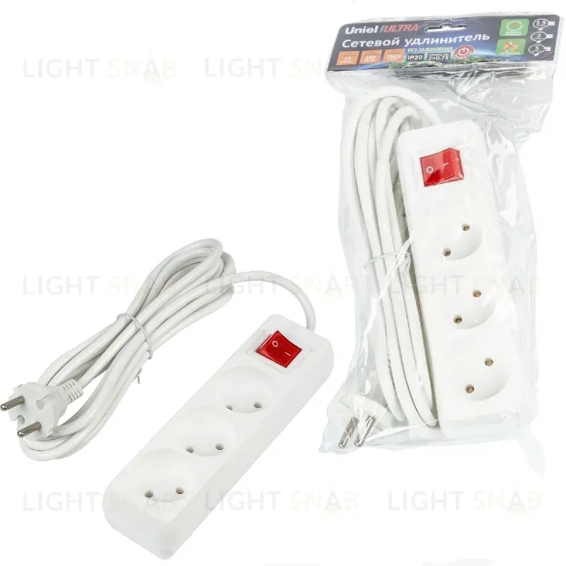 Удлинитель бытовой Uniel Ultra S-CU3-3B WHITE UL-00009995 S-CU3-3B WHITE