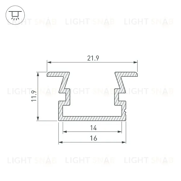 Профиль Arlight PDS-FS-2000 ANOD BLACK 040734 040734