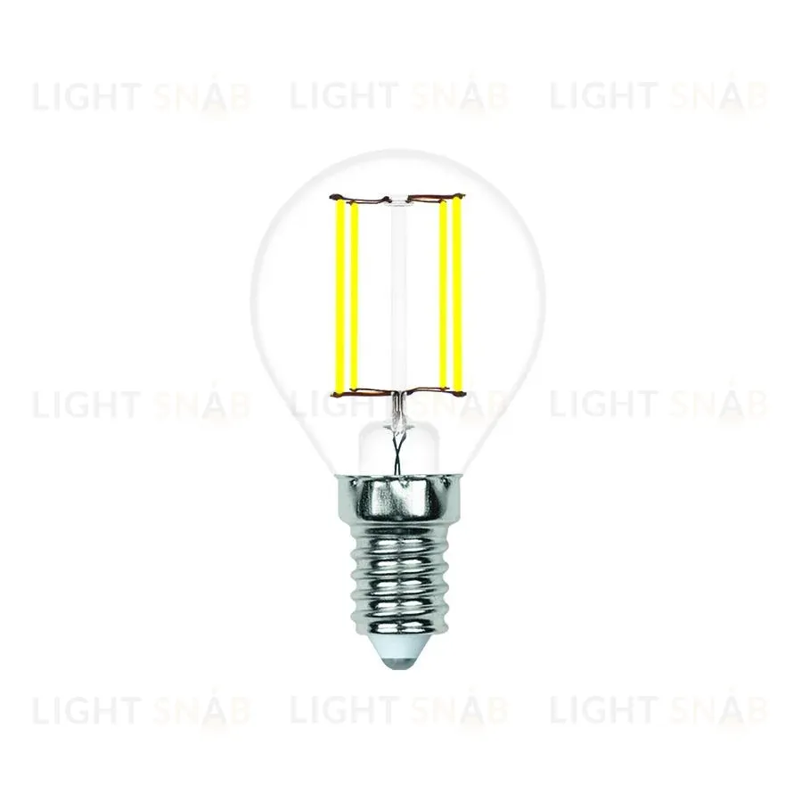 Лампа светодиодная филаментная Volpe E14 7W 3000K шар прозрачный LED-G45-7W/3000K/E14/CL/SLF UL-00008318 LED-G45-7W/3000K/E14/CL/SLF