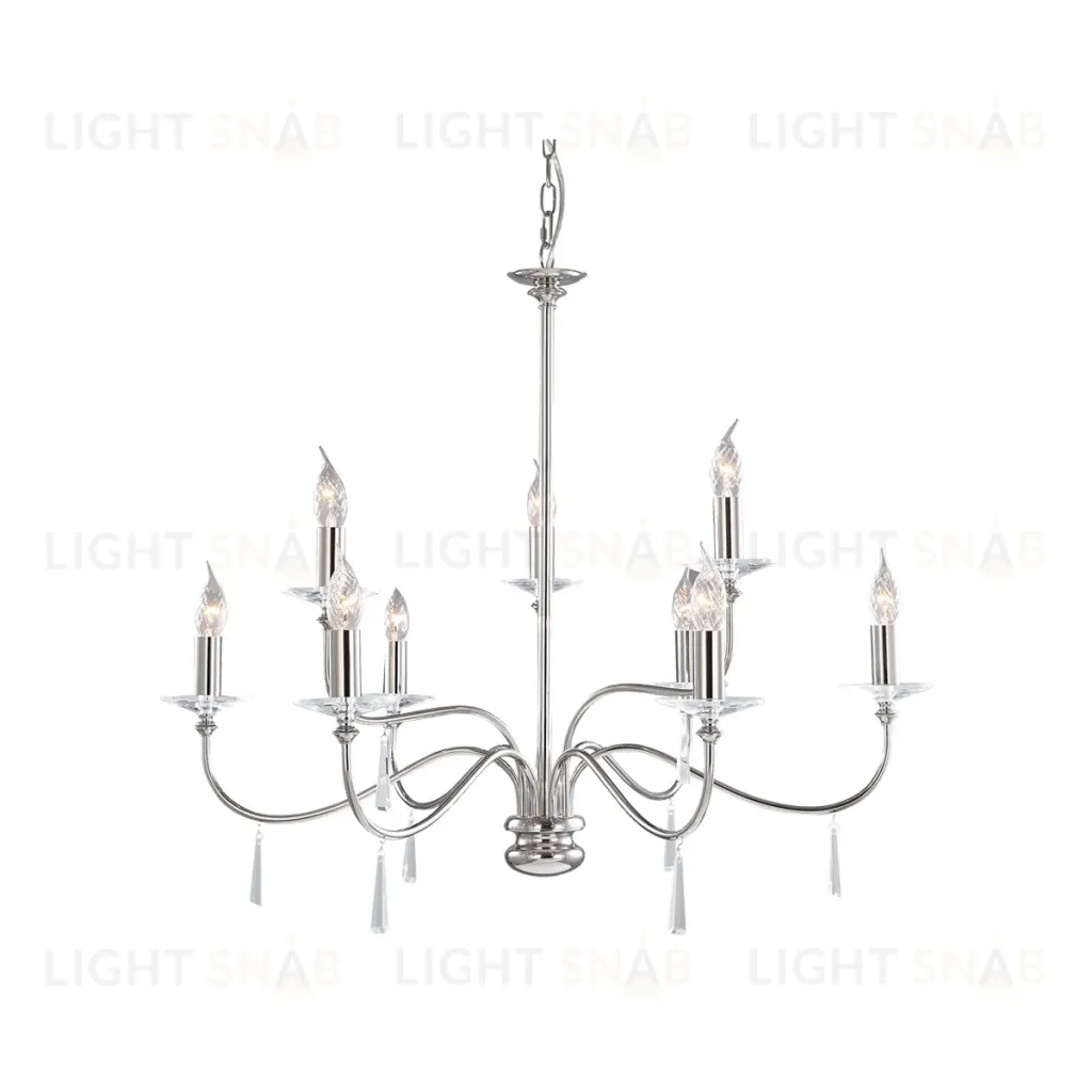 Подвесная люстра Elstead Lighting Finsbury park FP9-POL-NICKEL FP9-POL-NICKEL