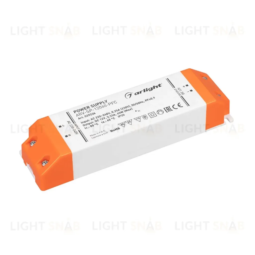 Блок питания Arlight ARV-SP-12040-PFC (12V, 3.33A, 40W) 039236 039236