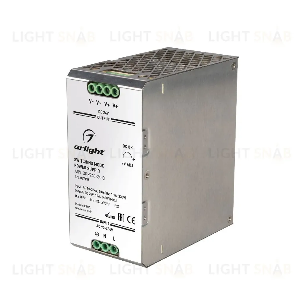 Блок питания Arlight ARV-DRP240-24-B (24V, 10A, 240W, PFC) 037155 037155