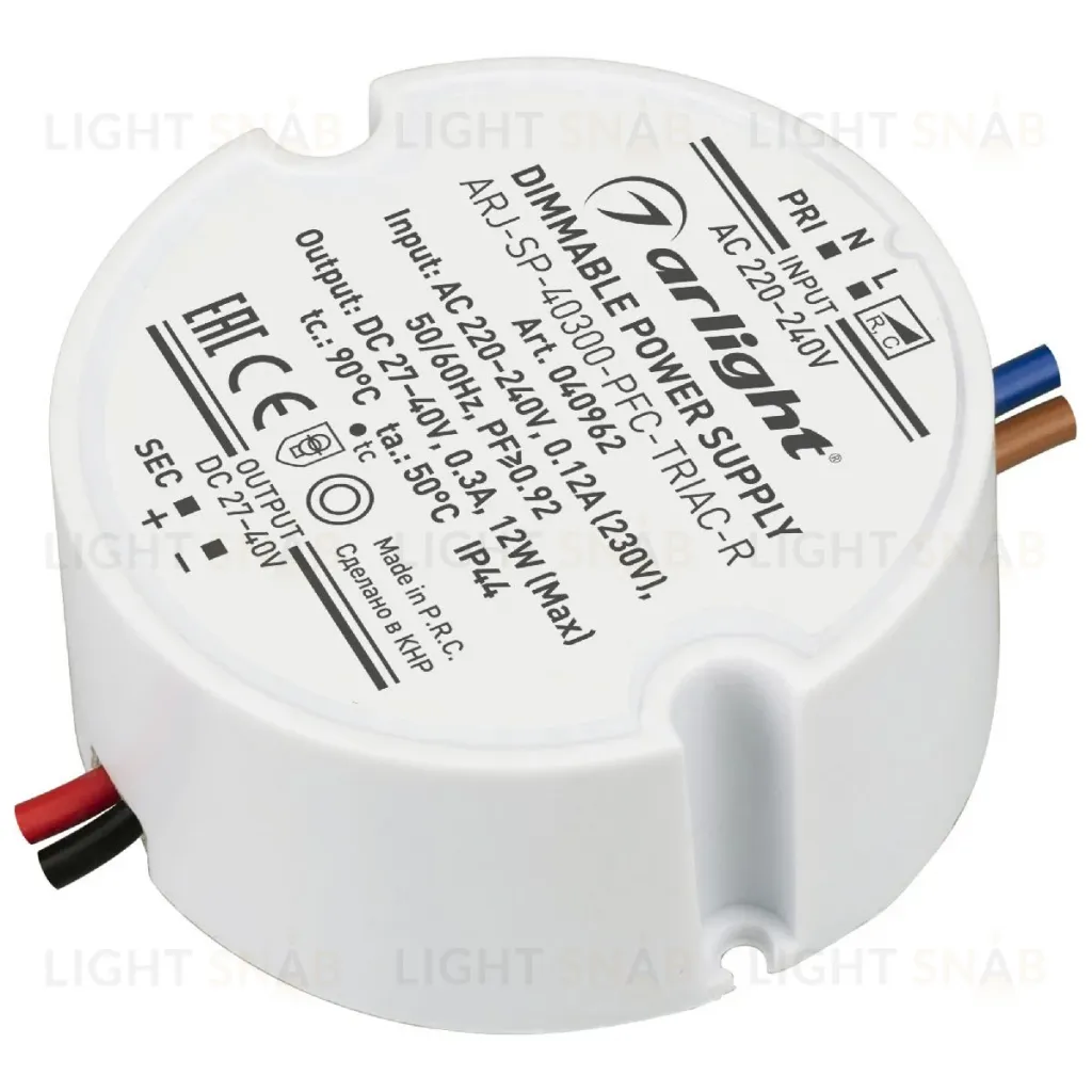 Блок питания Arlight ARJ-SP-40300-PFC-TRIAC-R (12W, 27-40V, 300mA) 040962 040962