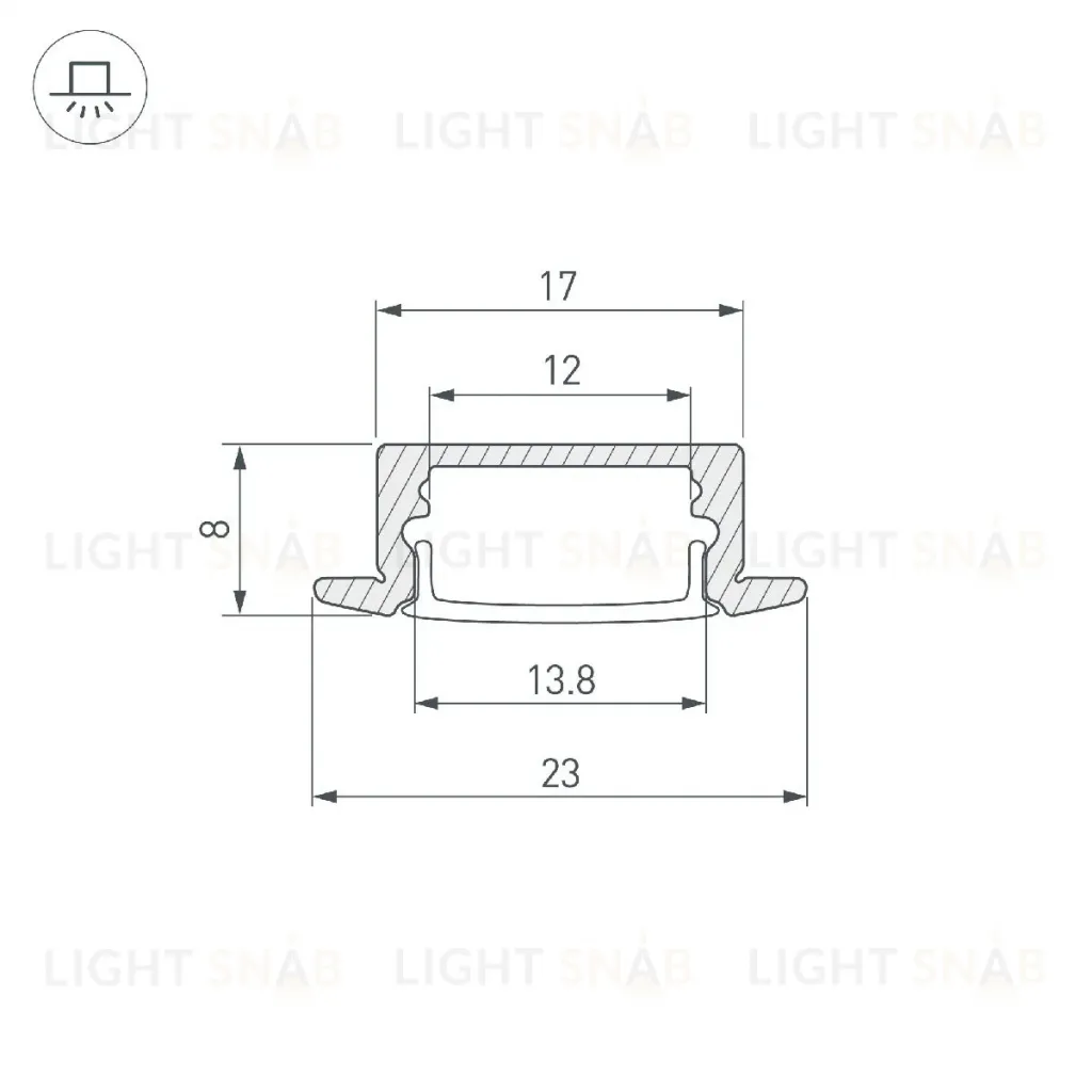 Профиль Arlight LINE-2308-F-2000 ANOD 040300 040300