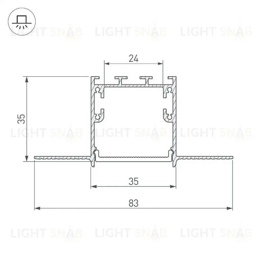 Профиль Arlight SL-LINIA32-FANTOM-3000 ANOD 036225 036225