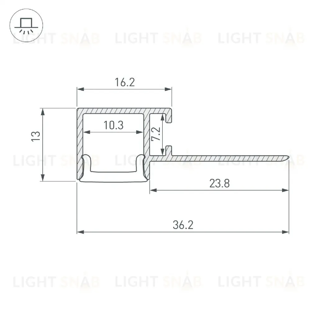 Профиль Arlight FANTOM-W12-EDGE-2000 ANOD 040329 040329