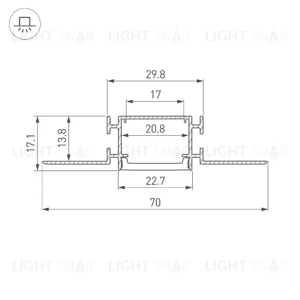 Профиль Arlight FANTOM-W23-2000 ANOD 040330 040330