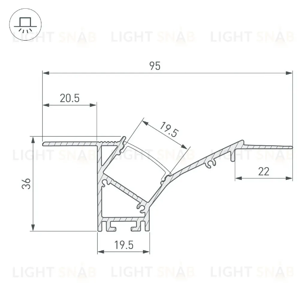 Профиль Arlight FANTOM-W45-BEVEL-2000 WHITE 039949 039949