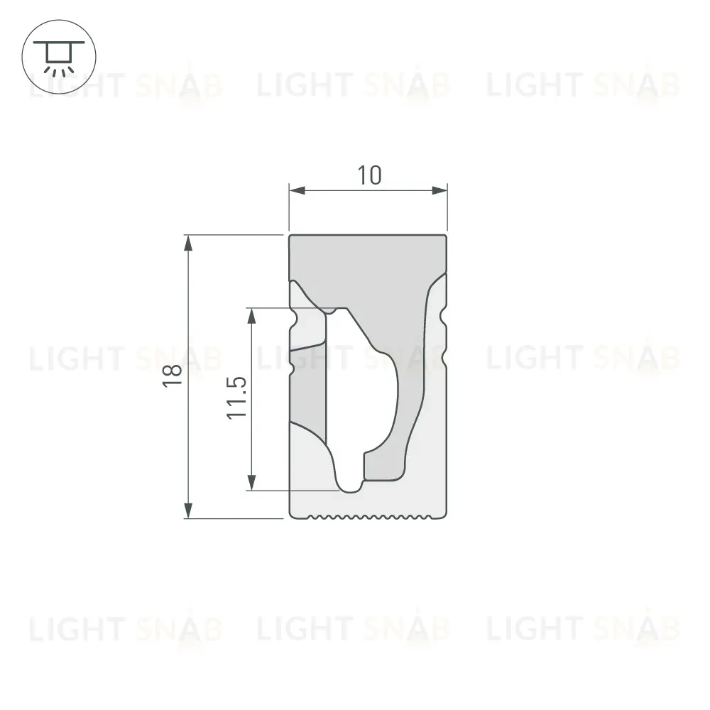 Силиконовый профиль Arlight WPH-FLEX-1018-SIDE-S10-5m WHITE 040269 040269