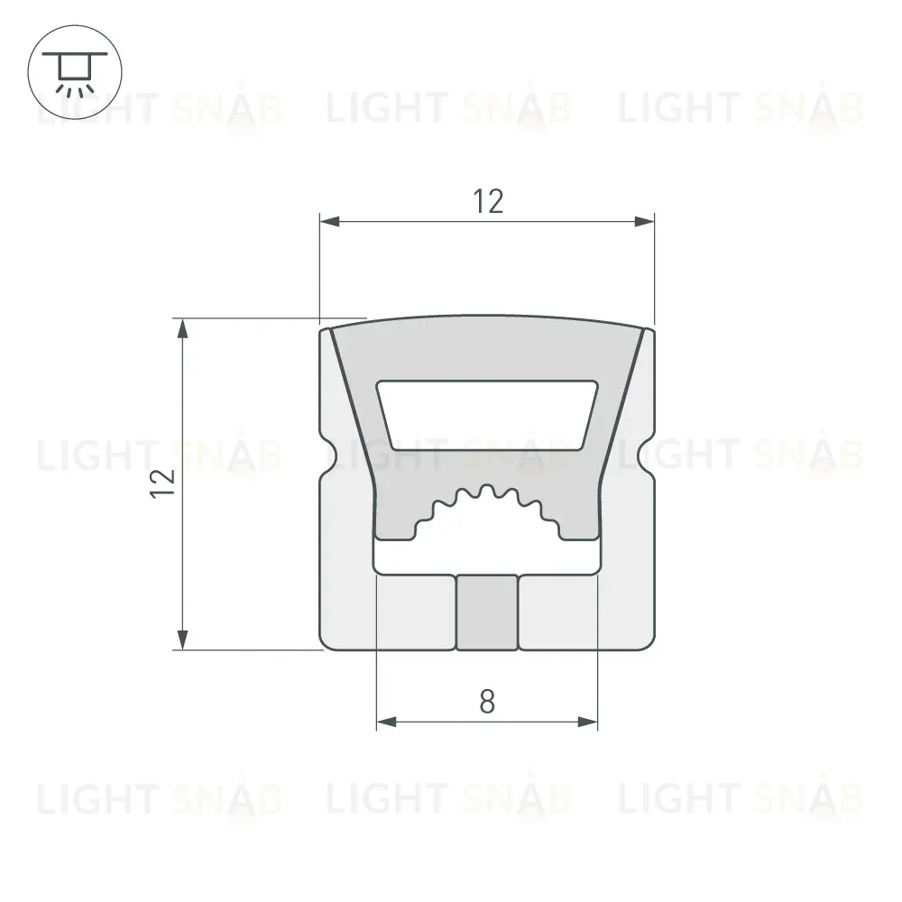 Силиконовый профиль Arlight WPH-FLEX-1212-TOP-S8-10m WHITE 040829 040829
