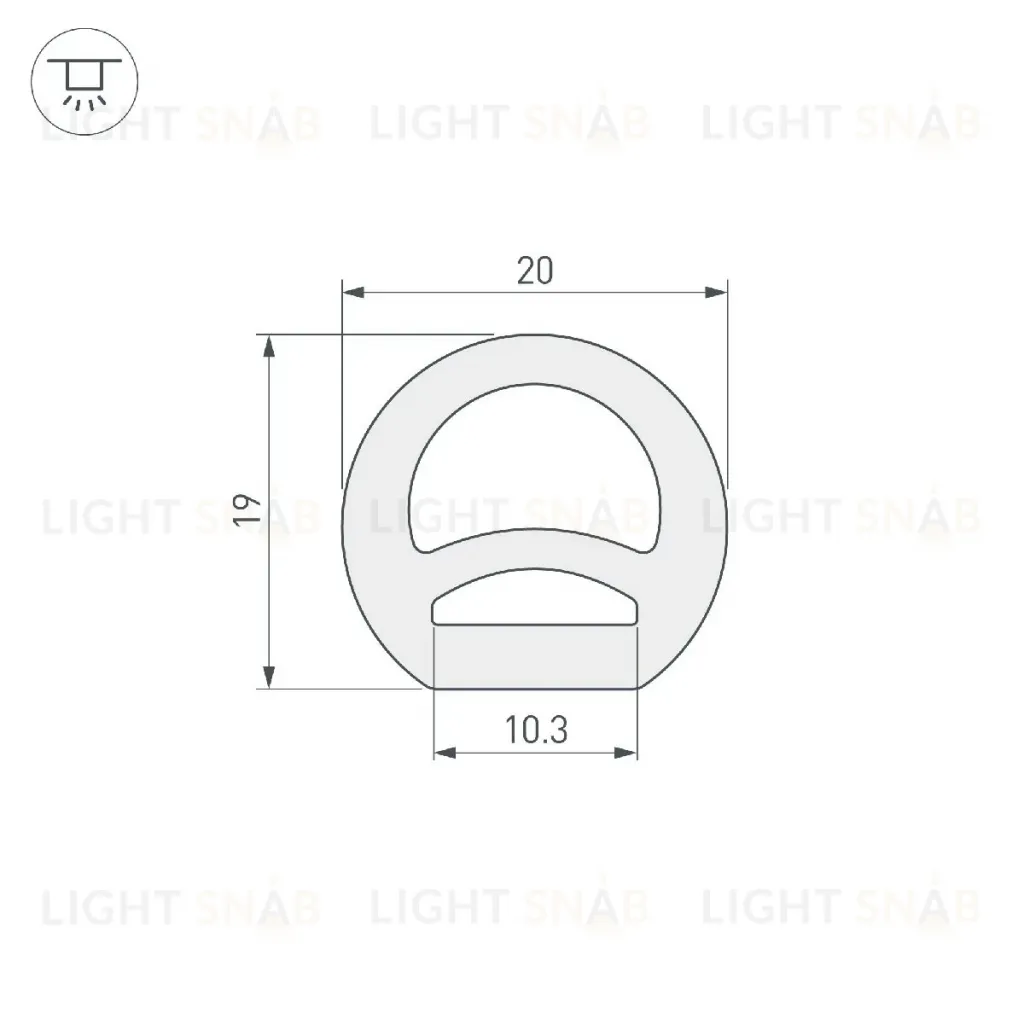 Силиконовый профиль Arlight WPH-FLEX-D20-TOP-S10-5m WHITE 040272 040272