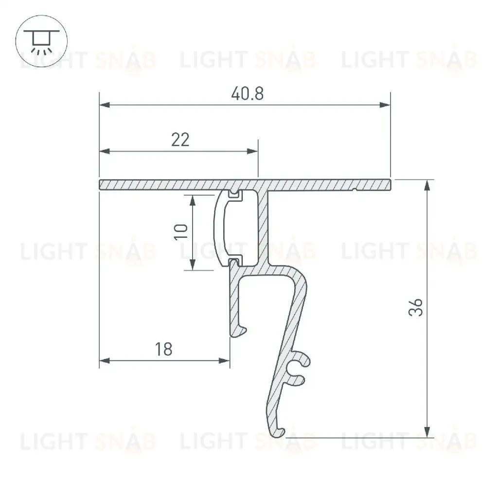 Профиль Arlight STRETCH-SHADOW-CEIL-2000 BLACK (A2-CONTOUR-PRO) 040703 040703
