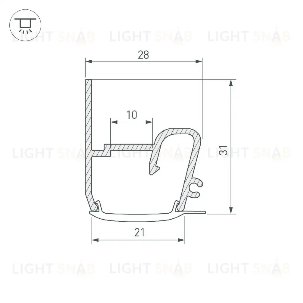 Профиль Arlight STRETCH-S-20-WALL-SIDE-2000 (RESPECT-ST) 040701 040701