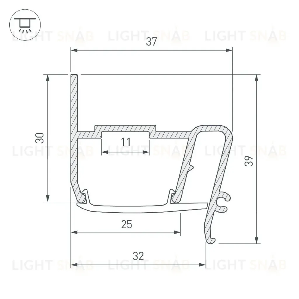 Профиль Arlight STRETCH-S-30-WALL-SIDE-2000 (STEP) 040702 040702