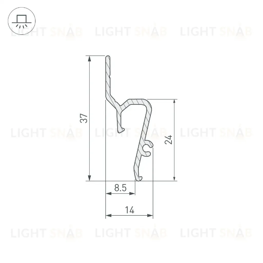 Профиль Arlight STRETCH-SHADOW-TECH-VENT-2000 BLACK (A2-DELTA) 041160 041160