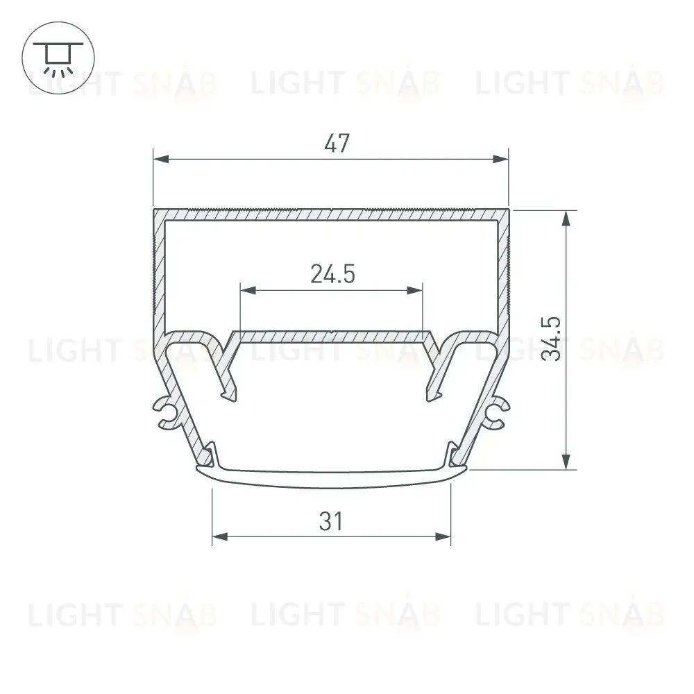 Профиль Arlight STRETCH-S-35-CEIL-CENTER-2000 (GAMMA35) 040699 040699