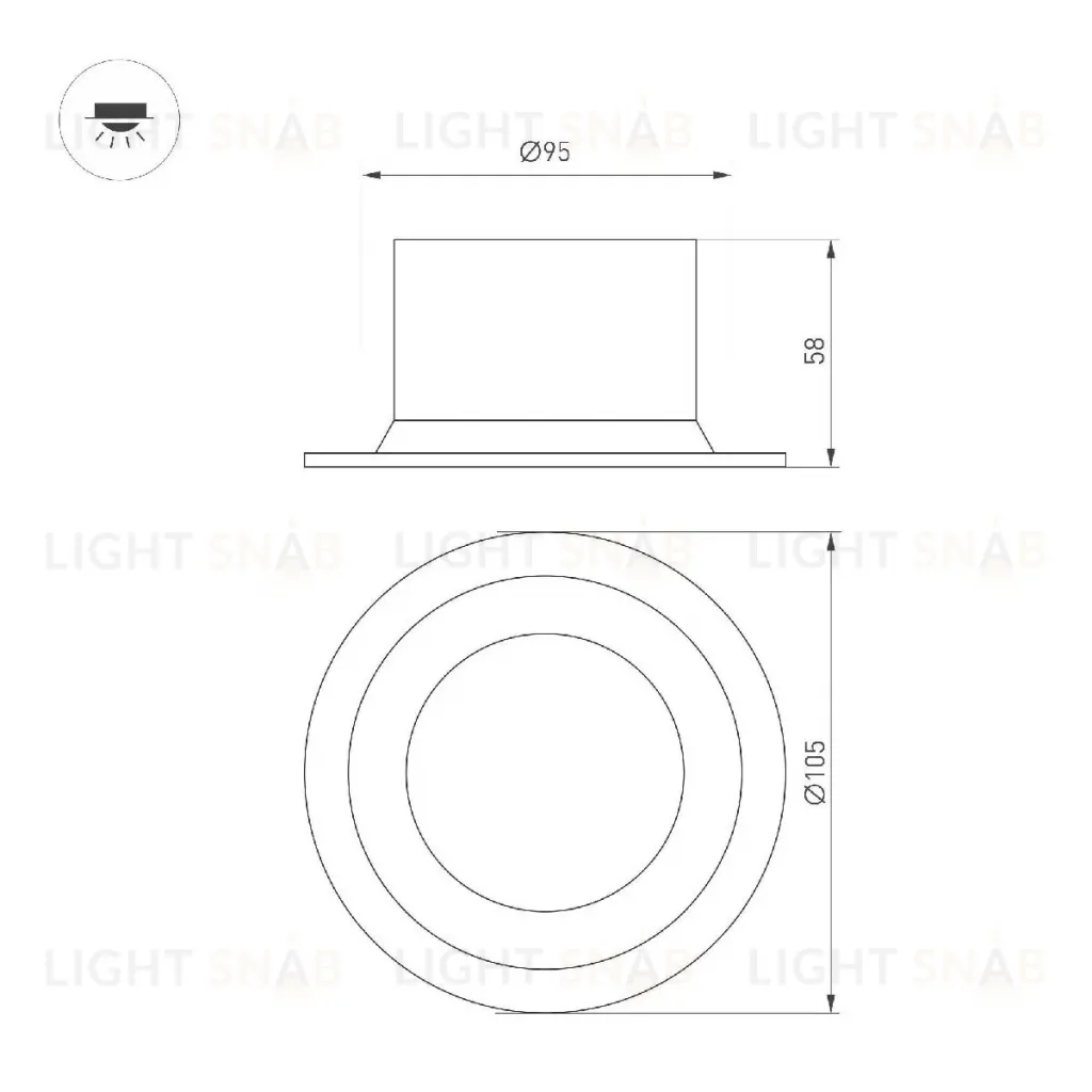 Встраиваемый светильник Arlight MS-DROP-BUILT-R105-14W Warm3000 (WH, 85 deg, 230V) 041462 041462