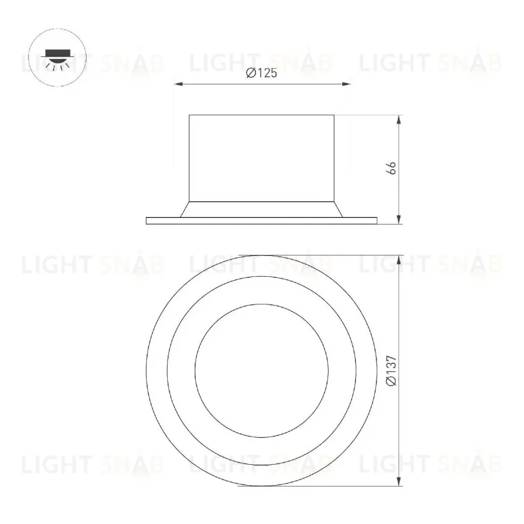 Встраиваемый светильник Arlight MS-DROP-BUILT-R137-24W Day4000 (BK, 90 deg, 230V) 041500 041500