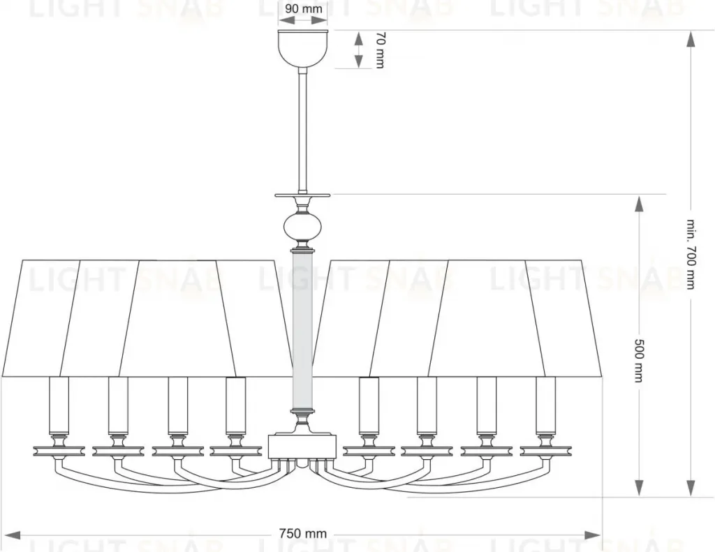 Люстра на штанге Kutek Rossano ROS-ZW-8+4(P/A) ROS-ZW-8+4(P/A)