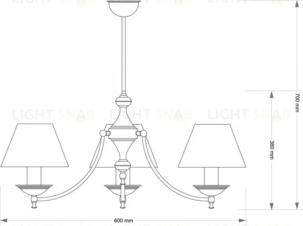 Люстра на штангера Kutek San Marino Lampshade SAN-ZW-3(P/A)CR SAN-ZW-3(P/A)CR