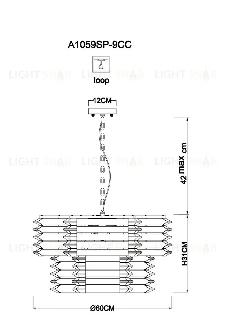 Подвесная люстра Arte Lamp Caravaggio A1059SP-9CC A1059SP-9CC