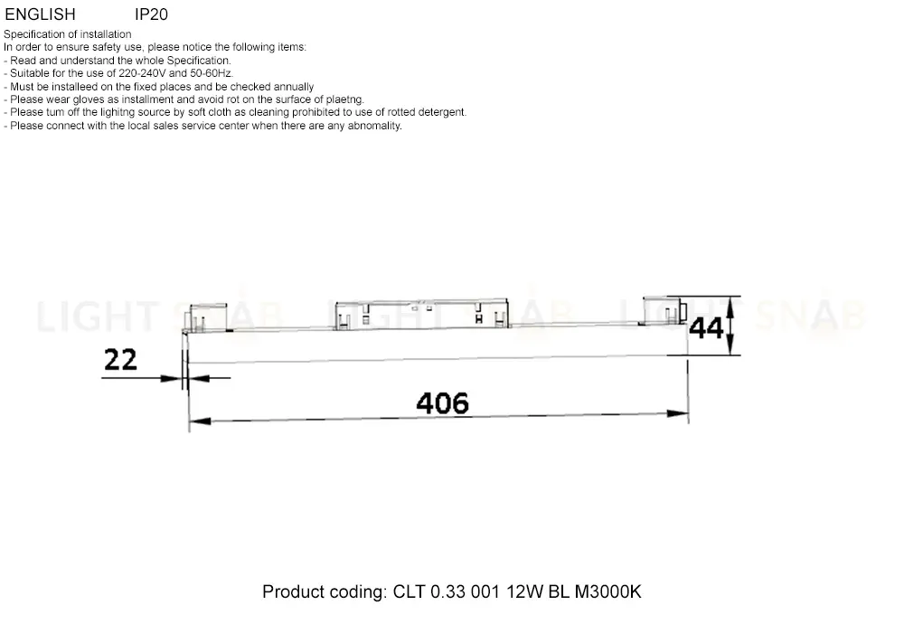 Трековый магнитный светильник Crystal Lux Space CLT 0.33 001 12W BL M3000K CLT 0.33 001 12W BL M3000K