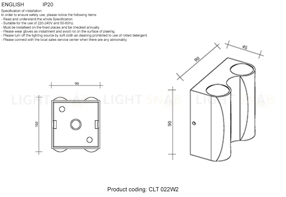 Уличный настенный светильник Crystal Lux CLT 022W2 WH-GO 4000K CLT 022W2 WH-GO 4000K
