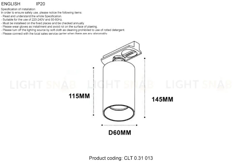 Трековый однофазный светильник Crystal Lux CLT 0.31 013 GO-GO CLT 0.31 013 GO-GO