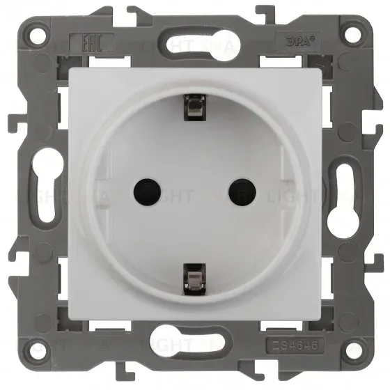 Розетка ЭРА Elegance 2P E Schuko со шторками 16A 250V 14-2102-01 Б0034272 Б0034272