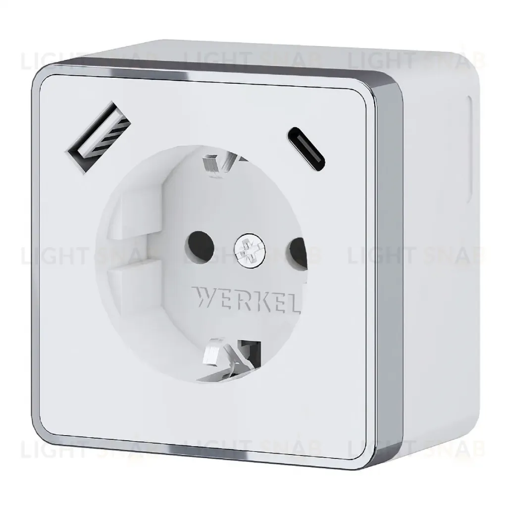 Розетка с заземлением, шторками и USB Werkel Gallant 4690389179594 W5071701 a057698 4690389179594