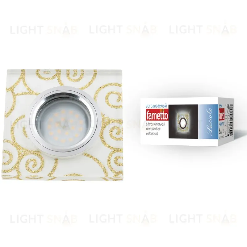 Встраиваемый светильник Fametto Luciole DLS-L207 GU5.3 CHROME/WHITE UL-00000382 DLS-L207 GU5.3 CHROME/WHITE