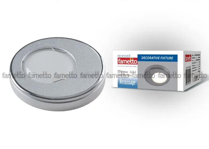 Встраиваемый светильник Fametto Vernissage DLS-V104 GU5.3 SAND SILVER+CHROME 10736 DLS-V104 GU5.3 SAND SILVER+CHROME