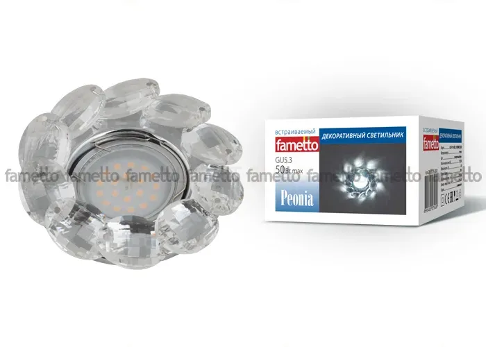 Встраиваемый светильник Fametto Peonia DLS-P114 GU5.3 CHROME/CLEAR 10547 DLS-P114 GU5.3 CHROME/CLEAR