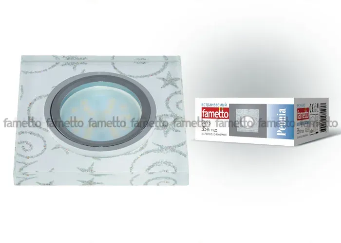 Встраиваемый светильник Fametto Peonia DLS-P203 GU5.3 CHROME/WHITE 10127 DLS-P203 GU5.3 CHROME/WHITE