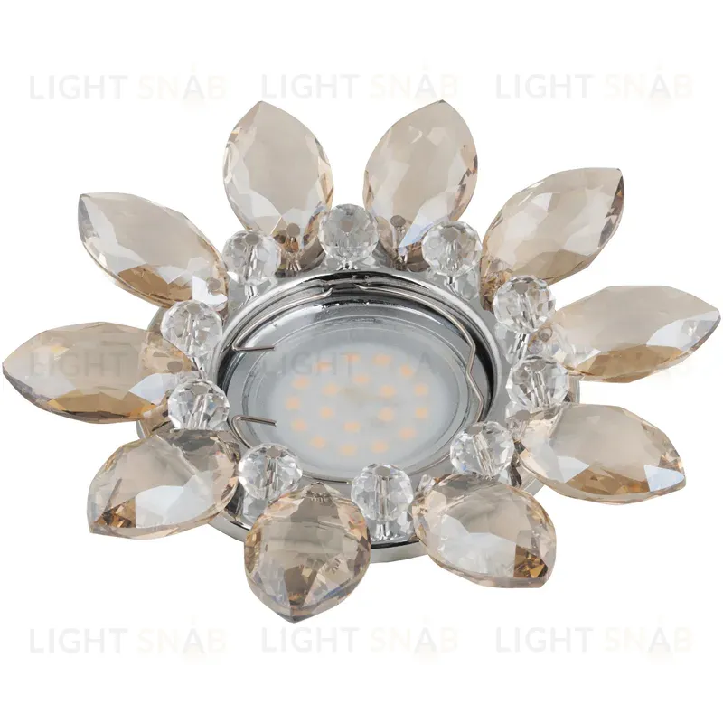 Встраиваемый светильник Fametto Peonia DLS-P112 GU5.3 CHROME/COGNAC+CLEAR 10542 DLS-P112 GU5.3 CHROME/COGNAC+CLEAR