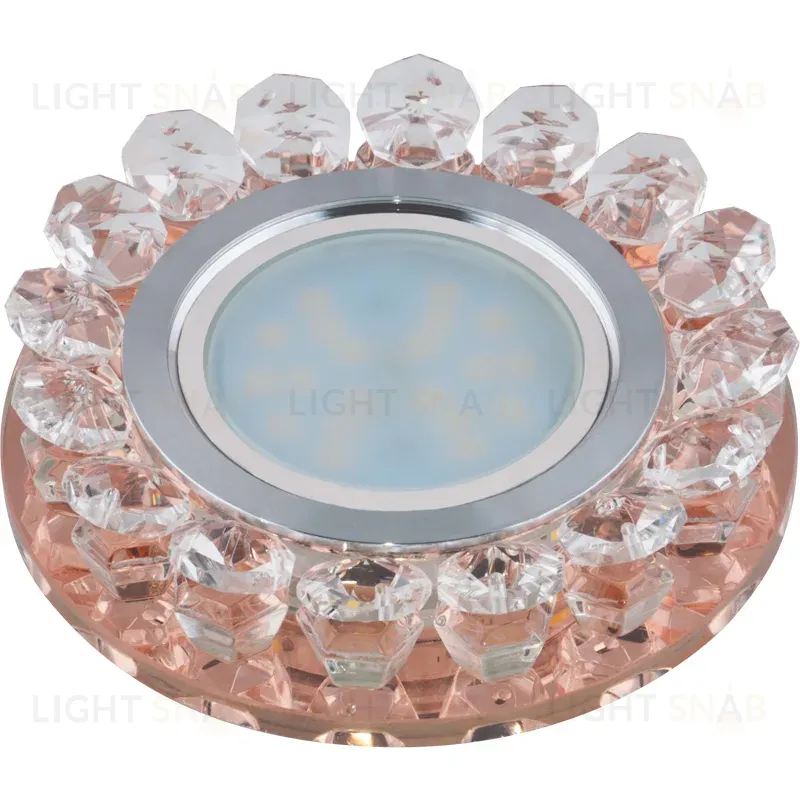 Встраиваемый светильник Fametto Luciole DLS-L102 GU5.3 CHROME/PEACH 10001 DLS-L102 GU5.3 CHROME/PEACH